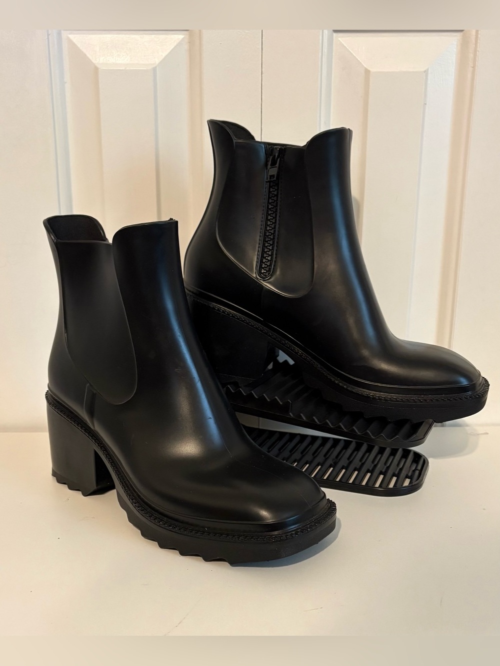 INC Black Block-Heel Chelsea Ankle Boots - Picture 2 of 9